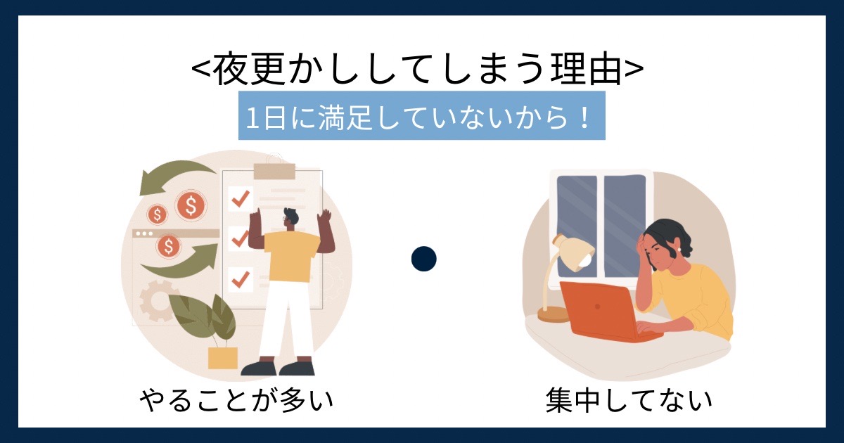 夜更かししてしまう理由の画像