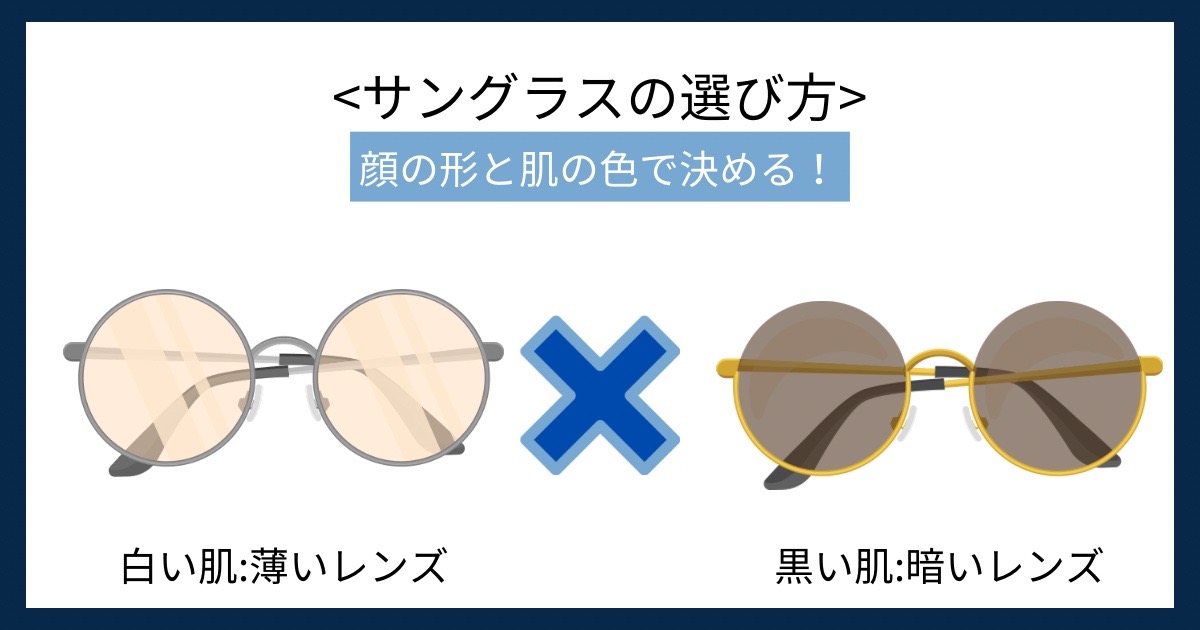 サングラスの選び方の画像