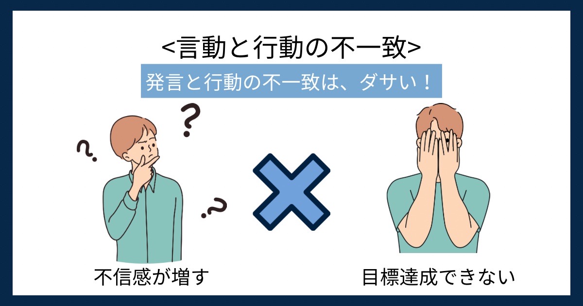 言動と行動の不一致の画像